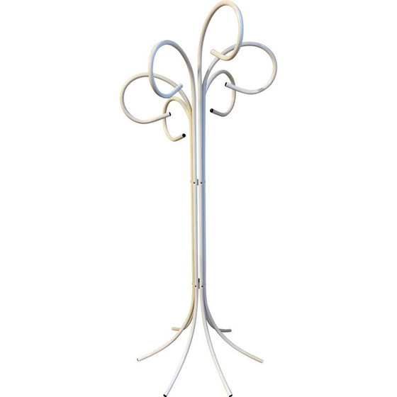 Vintage coat rack in white lacquered metal 1980 600 Whoppah