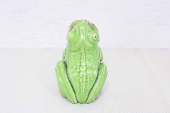 Image 1 of Vase "grenouille" dans un engobe de Sarreguemines