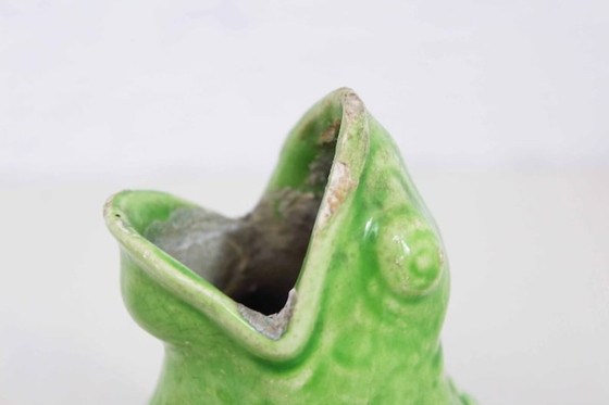 Image 1 of Vase "grenouille" dans un engobe de Sarreguemines