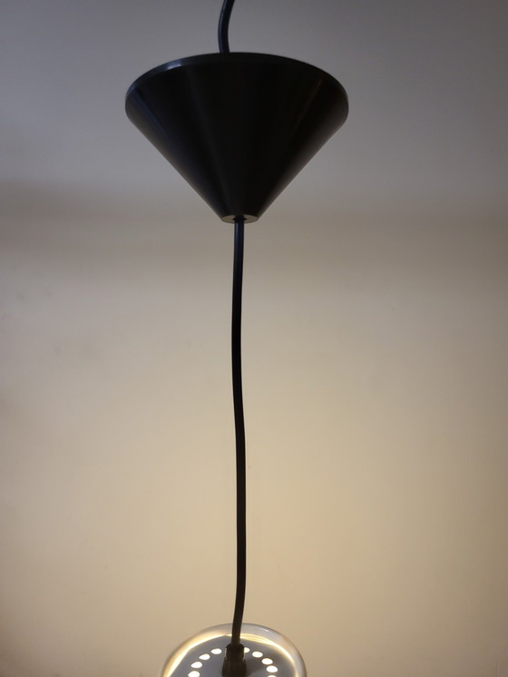 Image 1 of Rotaflex space age hanging lamp, oval shape in pressed plastic, 1960s