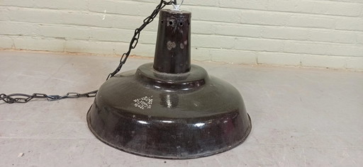 Vintage Industrial / Factory Enamel Pendant Lamp 