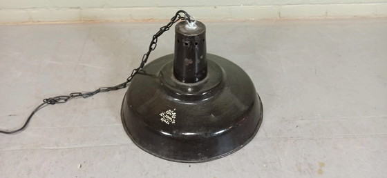 Image 1 of Lampada a sospensione vintage industriale/di fabbrica in smalto 