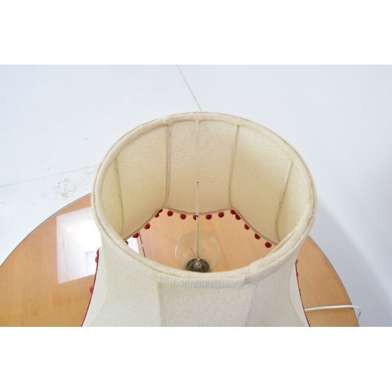 Image 1 of Vintage table lamp in wood and fabric, Czechoslovakia 1970