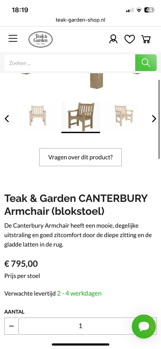 Image 1 of 8 x Teak & Garden garden chairs