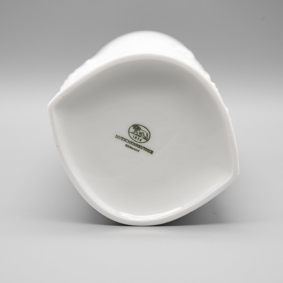 Image 1 of Vase en porcelaine bisque Hutschenreuther Duo Fine White Matte Abstract Relief Mcm