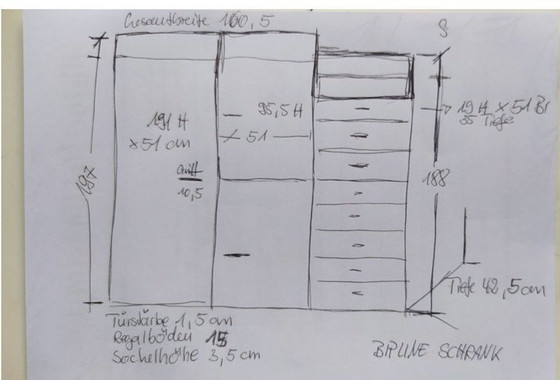 Image 1 of Interlübke Bip Line cork + closet + chest of drawers