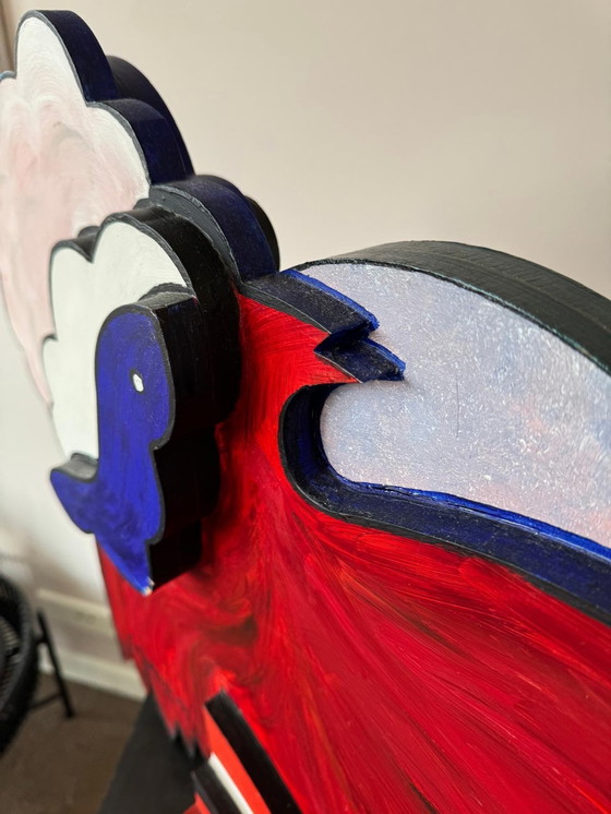 Image 1 of Hermosa escultura de madera pintada a mano por Corneille