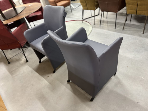 Image 1 of 4 Bert plantagie Lambada dining chairs on wheels blue