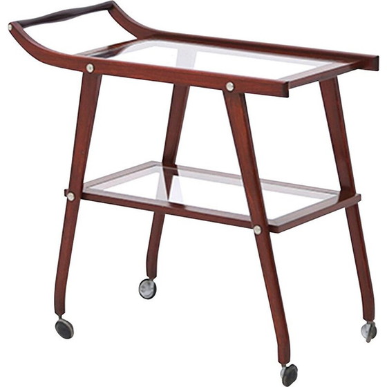 Image 1 of Vintage cart with glass shelves, 1950