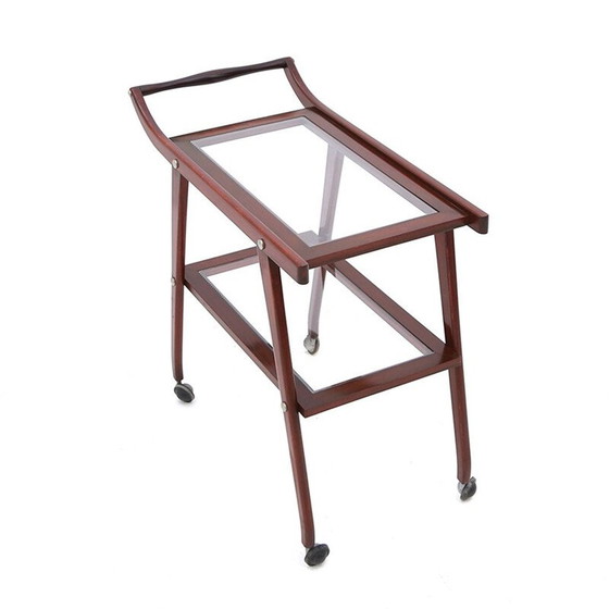 Image 1 of Vintage cart with glass shelves, 1950