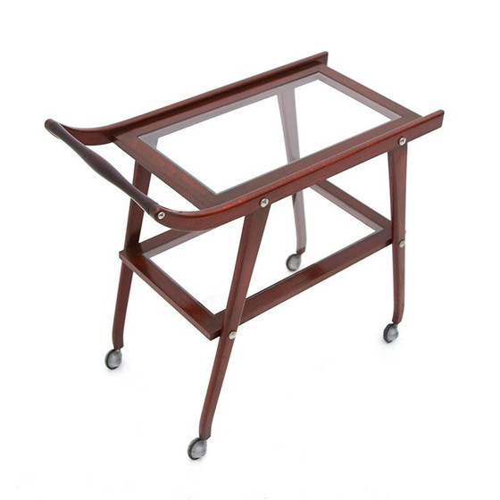Image 1 of Vintage cart with glass shelves, 1950