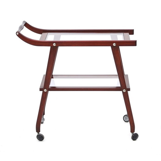 Image 1 of Vintage cart with glass shelves, 1950