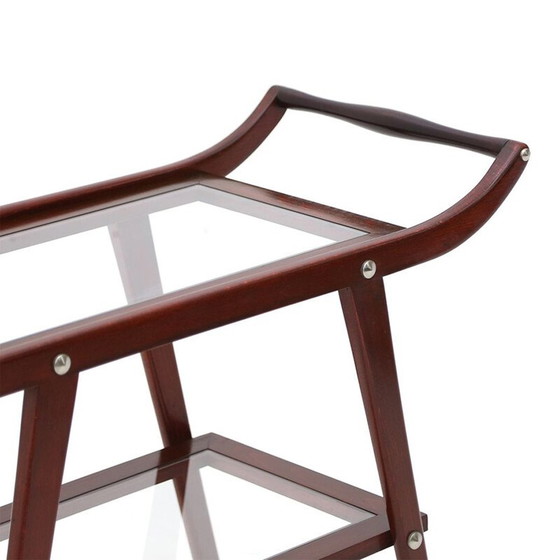 Image 1 of Vintage cart with glass shelves, 1950