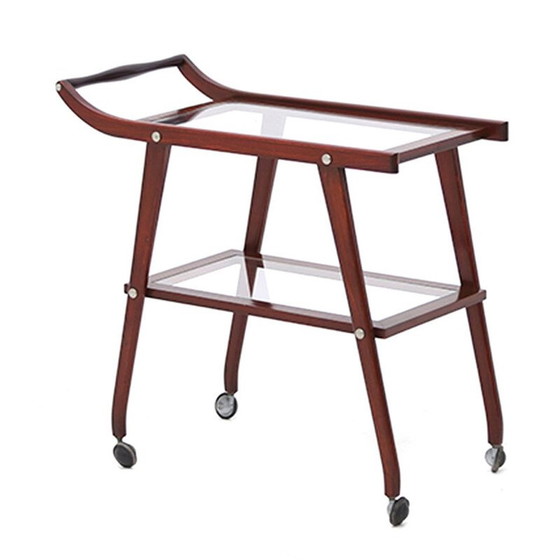 Image 1 of Vintage cart with glass shelves, 1950