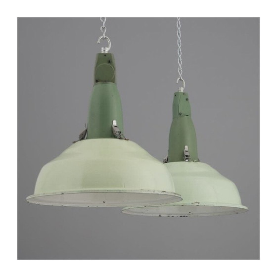 Image 1 of Vintage soviet industrial pendant lamp