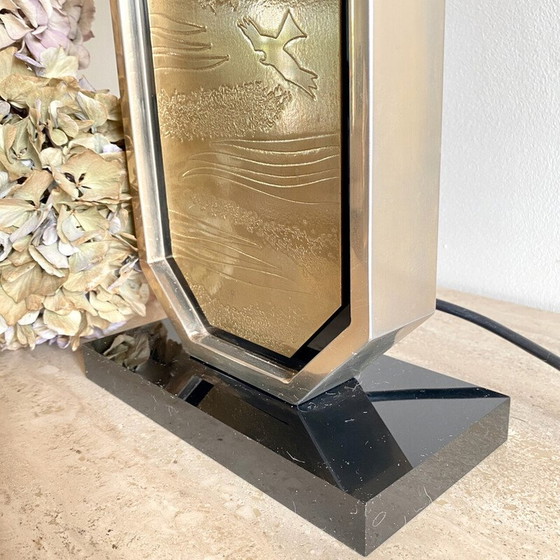 Image 1 of Lampada da tavolo vintage in oro 23 carati e ottone di Georges Mathias per Designo Maho, 1970