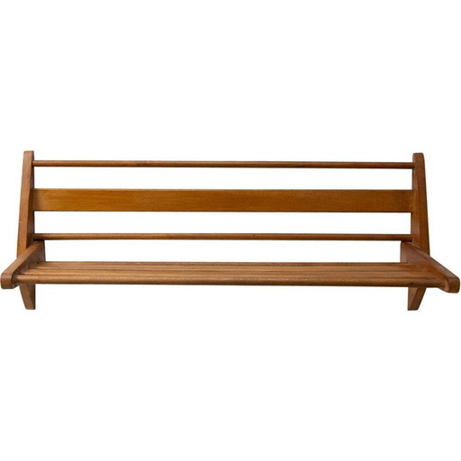 Vintage wooden wall shelf by Krásná Jizba, 1960