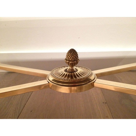 Image 1 of Vintage neoclassical style coffee table in brass and glass, 1940