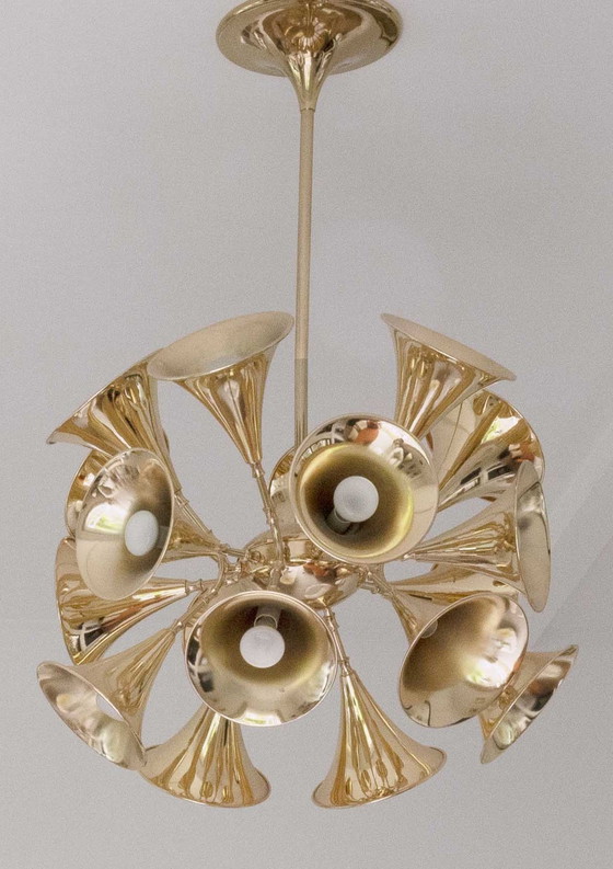 Image 1 of Eichholtz Pendant Lamp Chandelier Brass