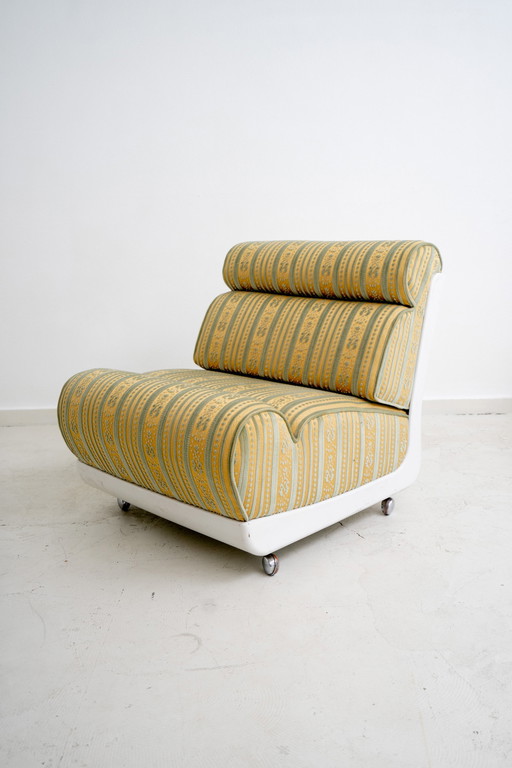 Striped modular lounge chair from the 1970s