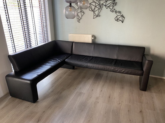 Image 1 of Dining Room Bench Beef Leather Black