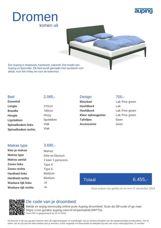 Image 1 of Auping Essential With Eilte And Elysium Mattress