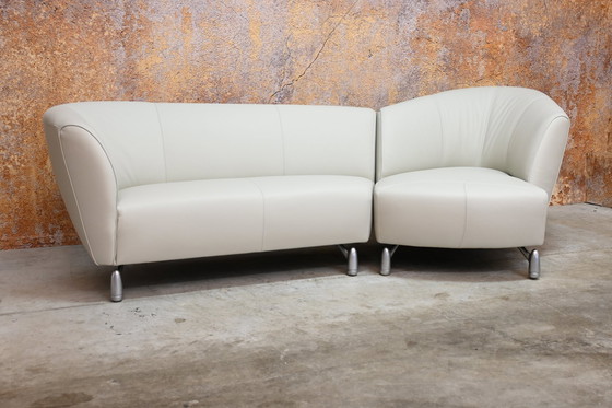 Image 1 of Newly Upholstered Leather Leolux Pupilla Design Corner Sofa