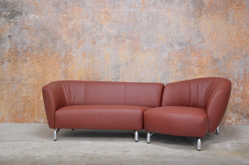 Newly Upholstered Leather Leolux Pupilla Design Corner Sofa