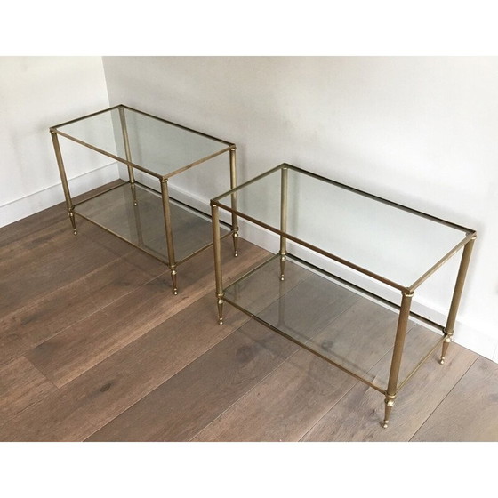 Image 1 of Pair of vintage brass sofa ends, 1940s