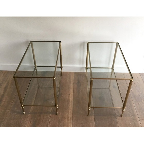 Image 1 of Pair of vintage brass sofa ends, 1940s
