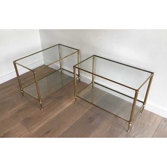 Image 1 of Pair of vintage brass sofa ends, 1940s