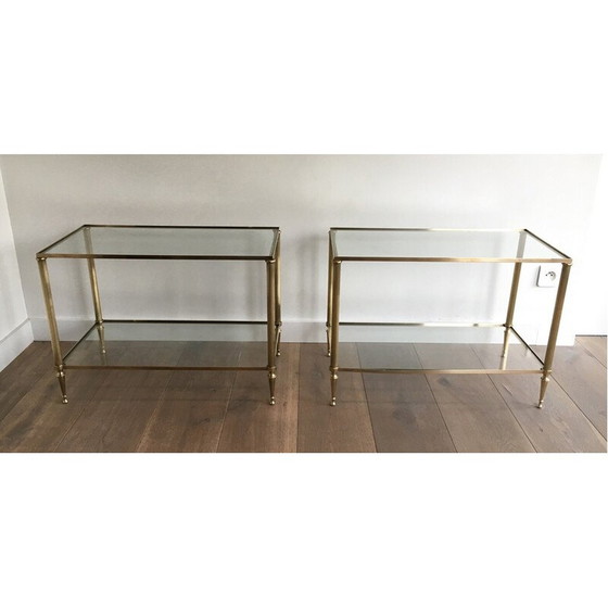 Image 1 of Pair of vintage brass sofa ends, 1940s