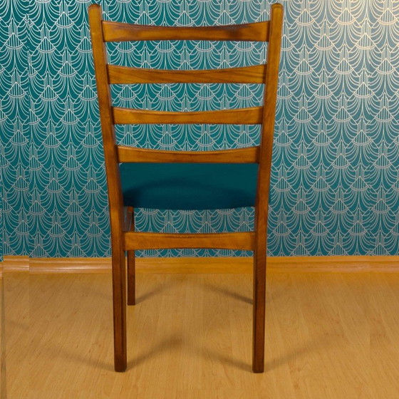 Image 1 of Vintage teak and navy velvet chair for Lübke, Germany 1960s