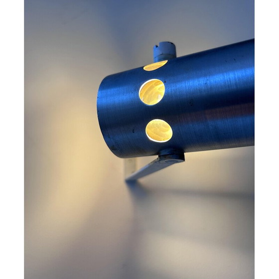 Image 1 of Vintage adjustable brushed aluminum wall lamp, France 1960