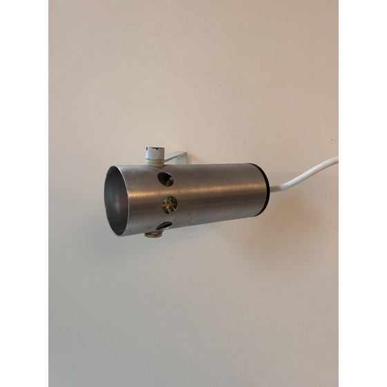Image 1 of Vintage adjustable brushed aluminum wall lamp, France 1960