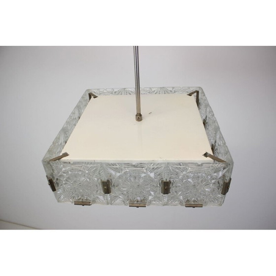 Image 1 of Lampadario vintage in metallo e vetro di Kamenický Šenov per Preciosa, Cecoslovacchia 1970