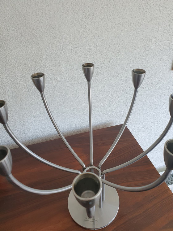 Image 1 of 2x Erica Pekkari candlesticks + K and M Hagberg candlestick stainless steel for 8 candles