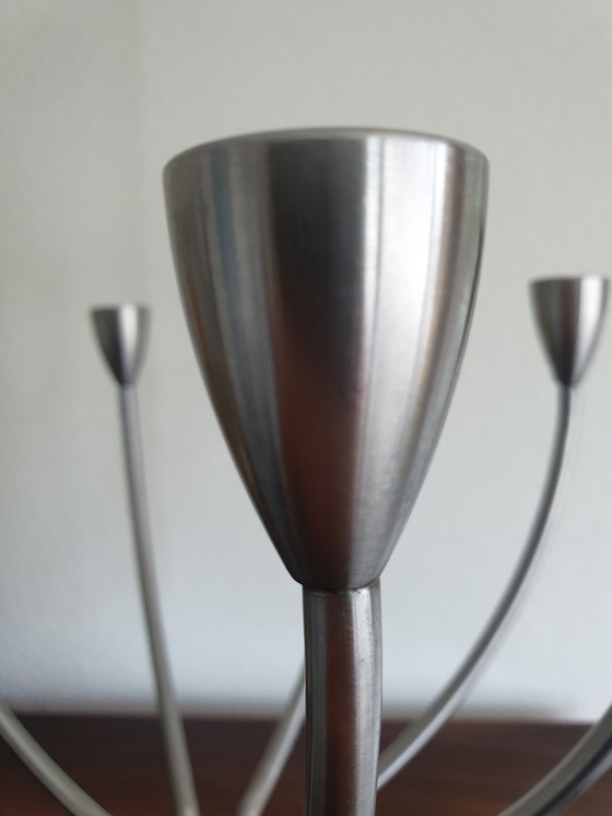 Image 1 of 2x Erica Pekkari candlesticks + K and M Hagberg candlestick stainless steel for 8 candles