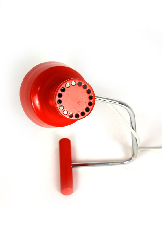 Image 1 of Red Table Lamp By Josef Hurka For Napako, 1960S