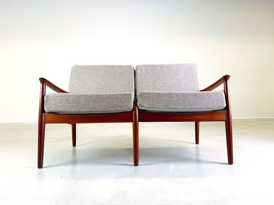 Image 1 of Mid - Century Svend Åge Teak Sofa 2-Seater Couch Glostrup