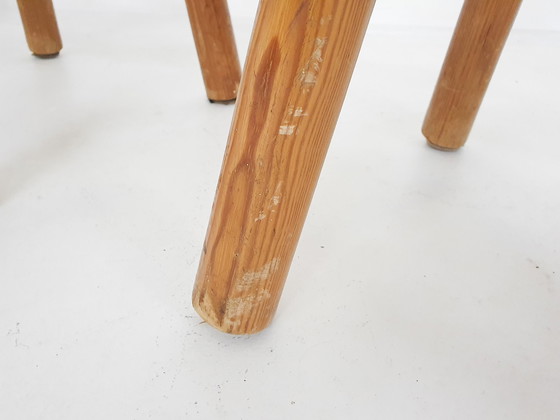 Image 1 of Scandinavian modern pinewood bar stools 1970's