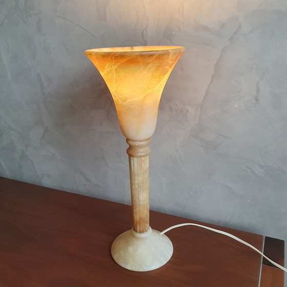 Image 1 of Spanish Alabaster Table Lamp From Santa Rita 1970s