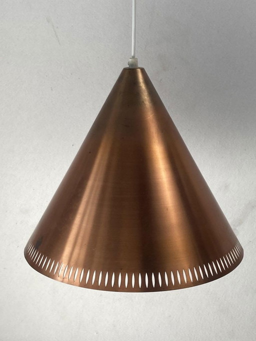 Perforated Copper Hanging Pendant From Nordisk Solar, 1960S