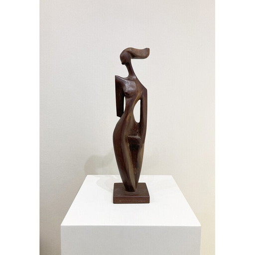 Vintage sculpture in wood, 1950