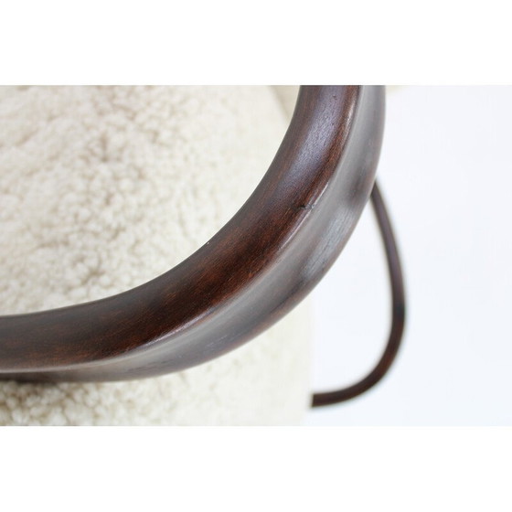 Image 1 of Vintage H-269 armchair in sheepskin by Jindrich Halabala for Thonet, 1930s