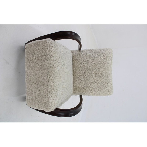 Image 1 of Vintage H-269 armchair in sheepskin by Jindrich Halabala for Thonet, 1930s