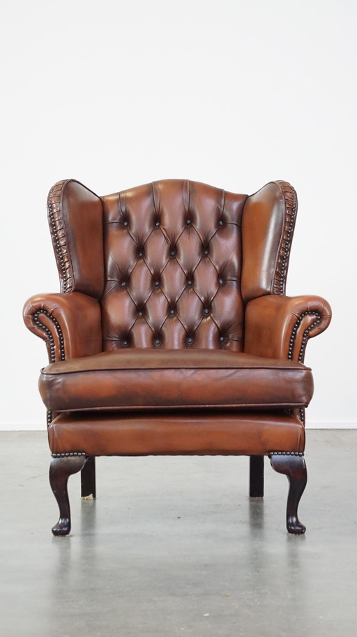 Beef Leather Chesterfield Ear Armchair