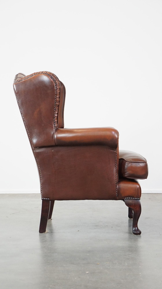 Image 1 of Beef Leather Chesterfield Ear Armchair