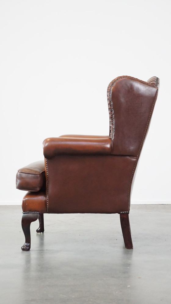 Image 1 of Beef Leather Chesterfield Ear Armchair