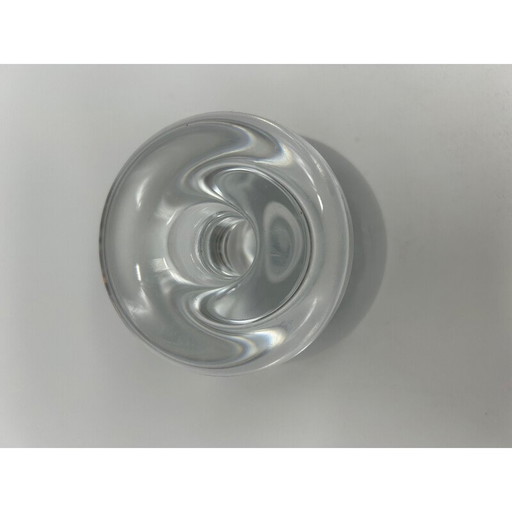 Vintage spool-shaped crystal candlestick, 1970